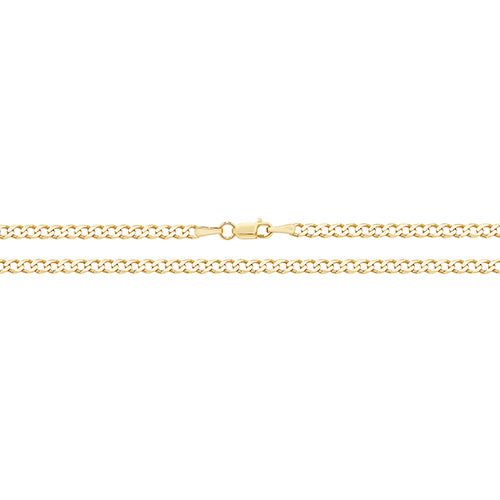 9CT YEL GOLD FLT CURB BVLD CHAIN CH193