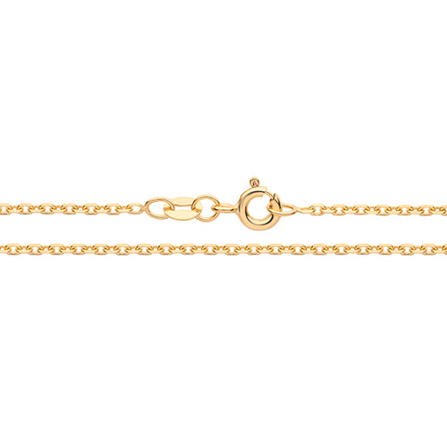 9CT YELLOW GOLD FINE SOLID D/C ROLO CHAIN CH563