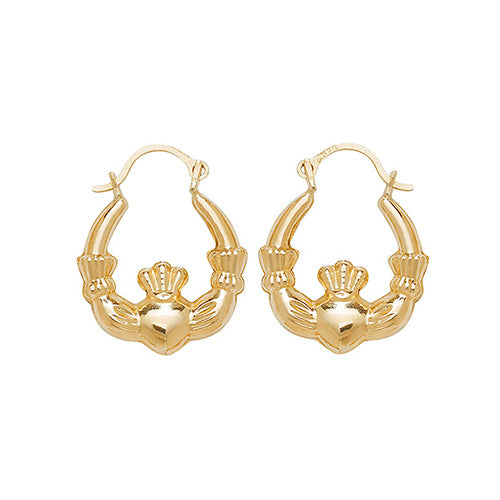 9ct Yellow Gold Babies' Claddagh Earrings ER423