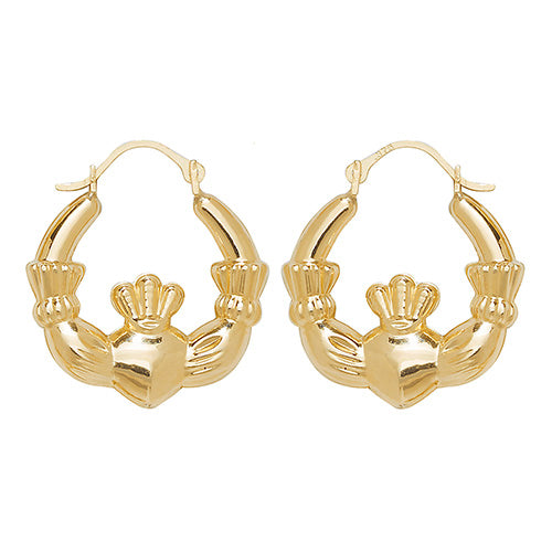 9CT YEL GOLD CLADDAGH EARRINGS ER426