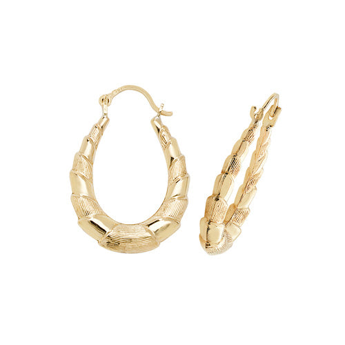 9CT YEL GOLD CREOLE EARRINGS ER446