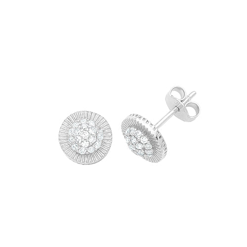 9CT WHITE GOLD ROUND CZ STUD EARRINGS ES564W