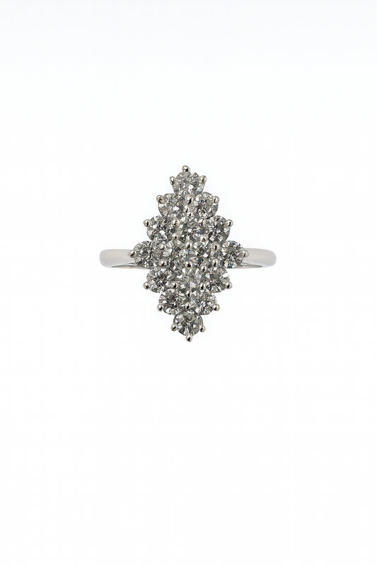 Preloved White Gold Diamond Cluster Ring 1245232