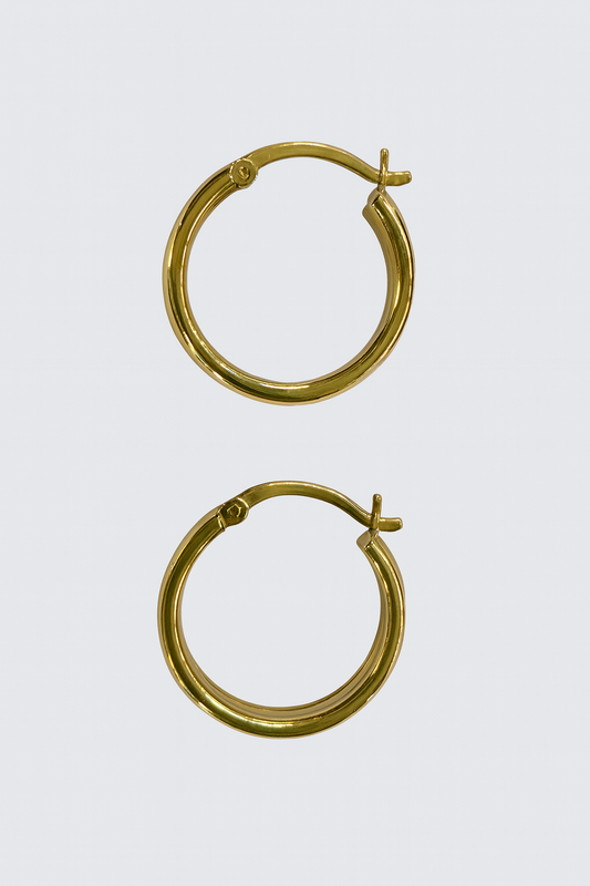 Preloved 18ct Yellow and White Gold Hoop Earrings 8584
