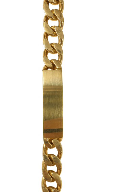 Preloved 9ct Yellow Gold Solid Link ID Bracelet 1245239