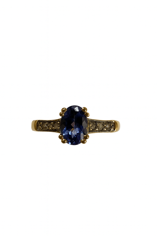 Preloved Tanzanite and Diamond Ring 9543