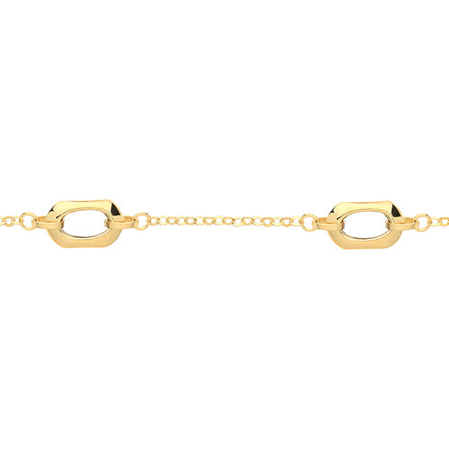 9ct Yellow Gold Hexagon Bracelet NK369B