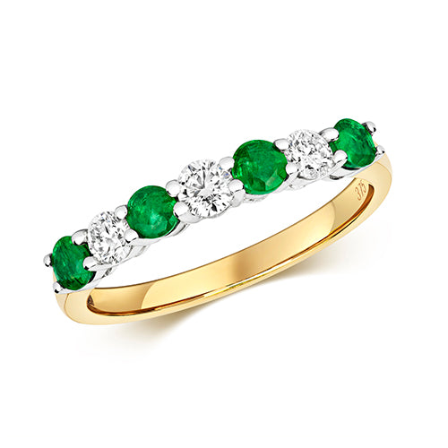 Diamond and Emerald Claw Set Eternity RD439E